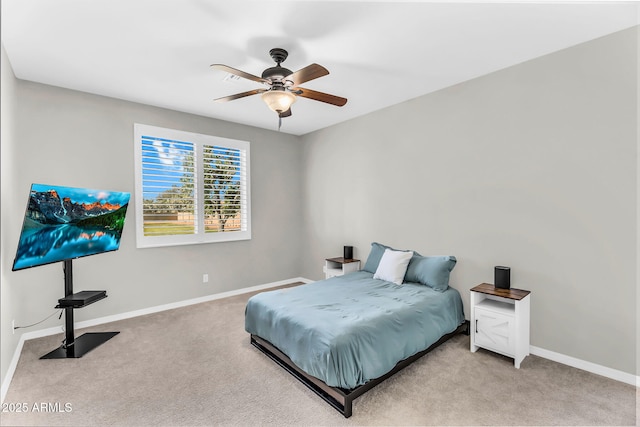 18822 E Flintlock Dr, Queen Creek, AZ 85142 - bedroom with baseboards, ceiling fan, and carpet