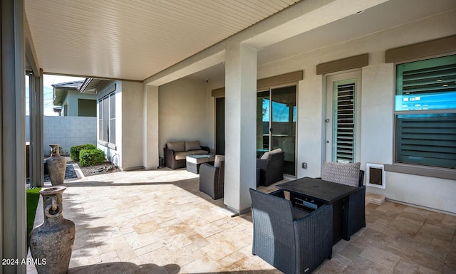 view of patio / terrace featuring an outdoor living space