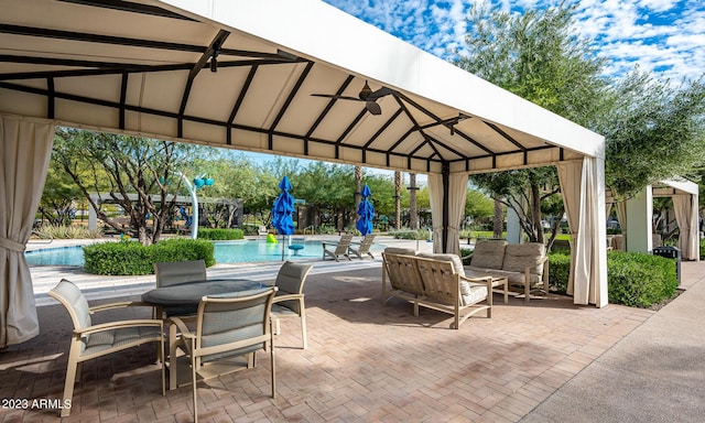 view of patio with a gazebo