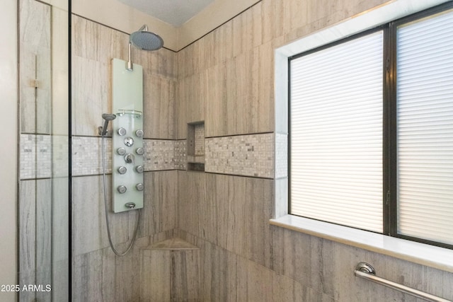 bathroom featuring walk in shower