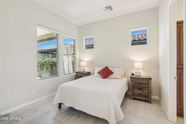 view of tiled bedroom