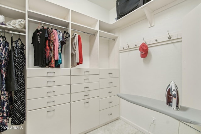 view of walk in closet