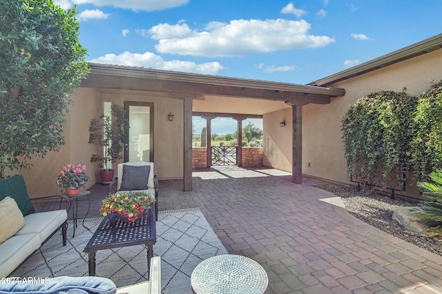 view of patio / terrace featuring an outdoor hangout area