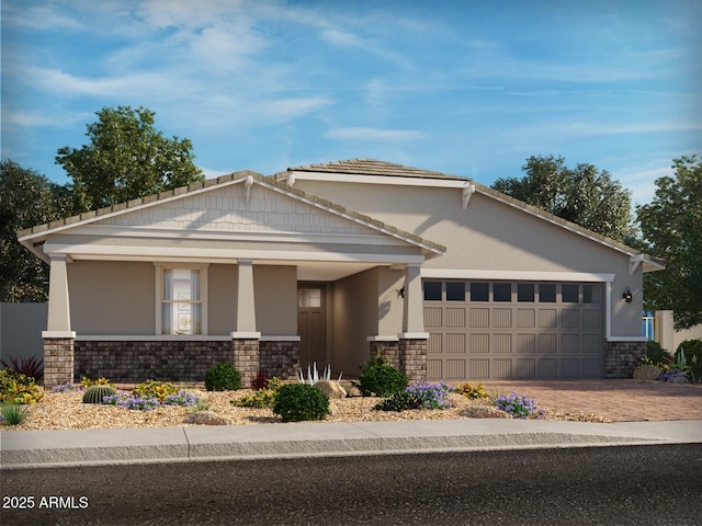 view of front of home with a garage