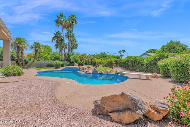 1940 N Stevens Cir, Mesa, AZ 85205 - view of swimming pool featuring a patio area and a diving board