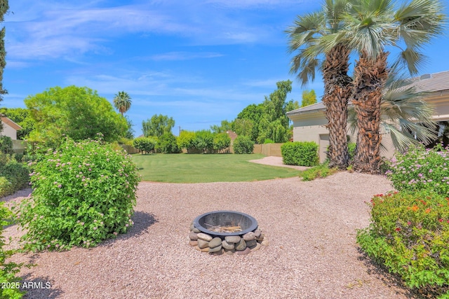 1940 N Stevens Cir, Mesa, AZ 85205 - view of yard featuring a fire pit