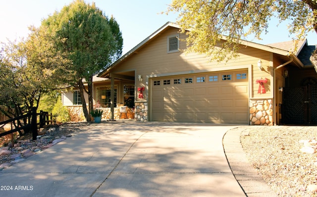 view of front of property featuring a garage