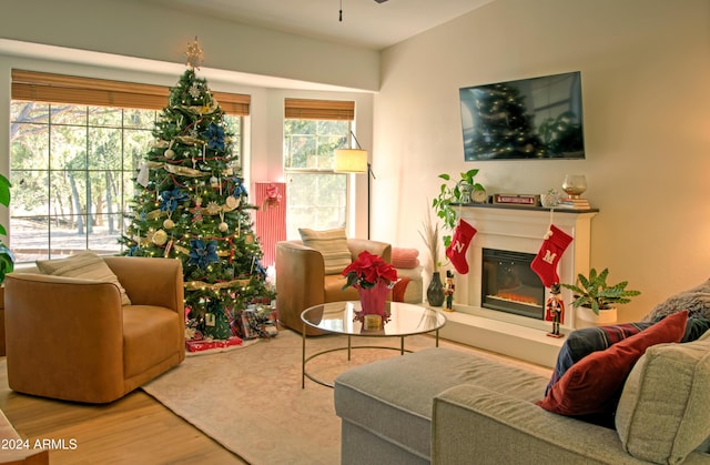 interior space with hardwood / wood-style floors