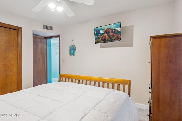 bedroom with ceiling fan