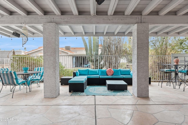 view of patio with an outdoor hangout area