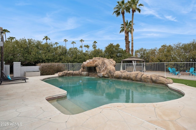 view of pool with a gazebo and a patio