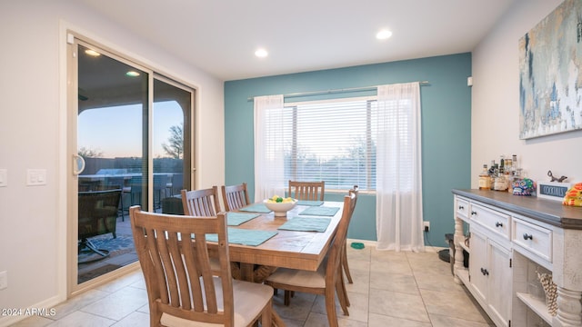 view of tiled dining area