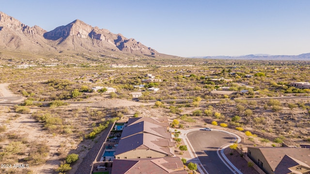 drone / aerial view with a mountain view