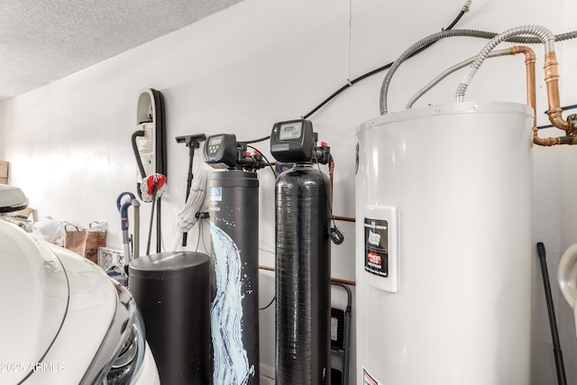 utility room with water heater