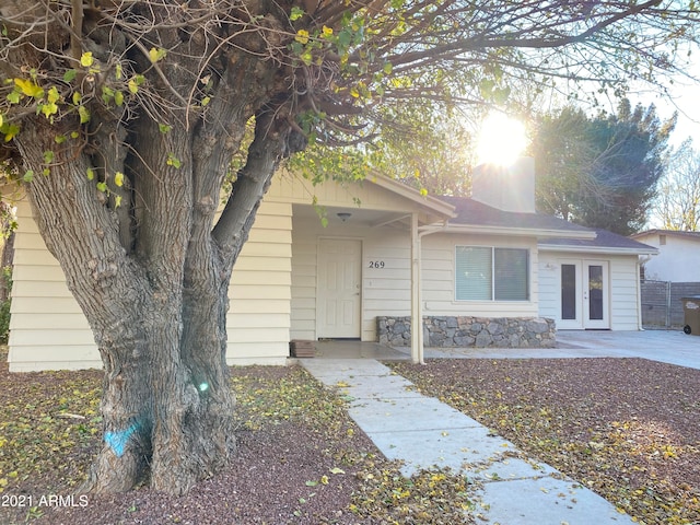 view of front of house featuring french doors