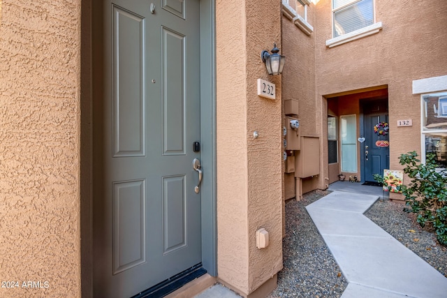 view of doorway to property