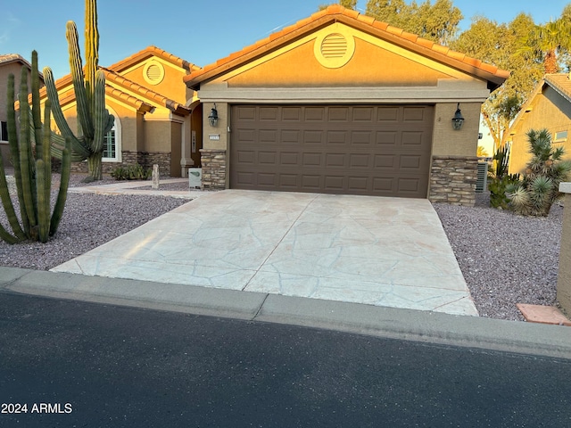 view of front of house featuring a garage