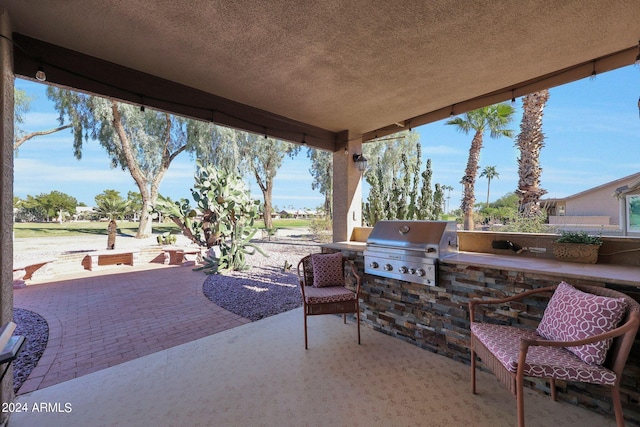 view of patio featuring area for grilling