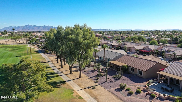 aerial view with a mountain view