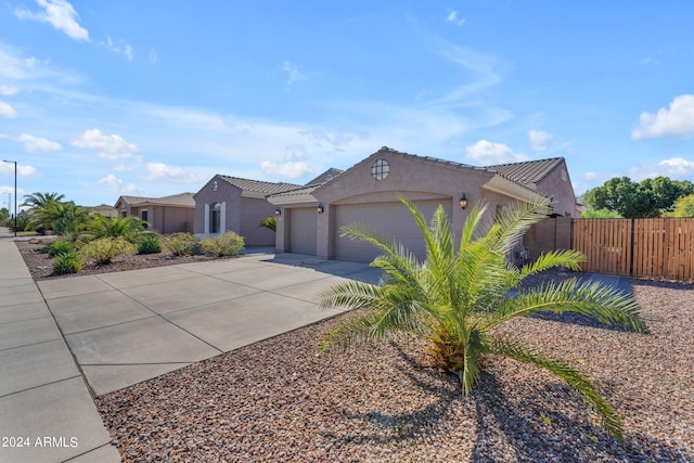 view of front of home with a garage