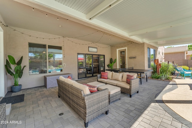 view of patio with an outdoor hangout area