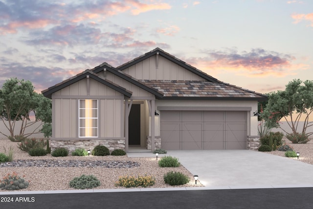 view of front of house featuring a garage