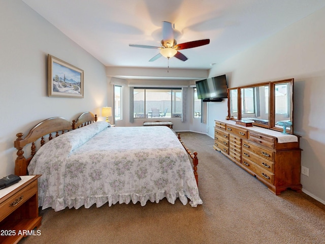 17547 W Gambit Trl, Surprise, AZ 85387 - bedroom with light carpet, baseboards, and a ceiling fan