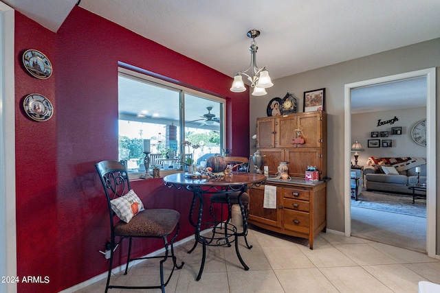 view of tiled dining area