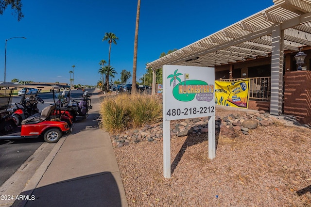 view of community sign