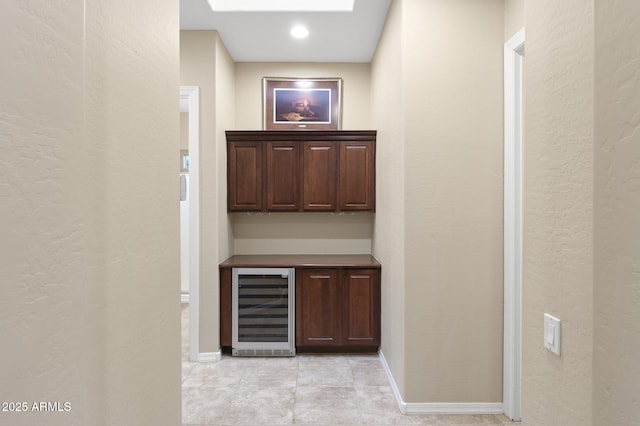 bar featuring wine cooler