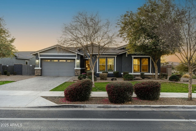 view of front facade with a garage