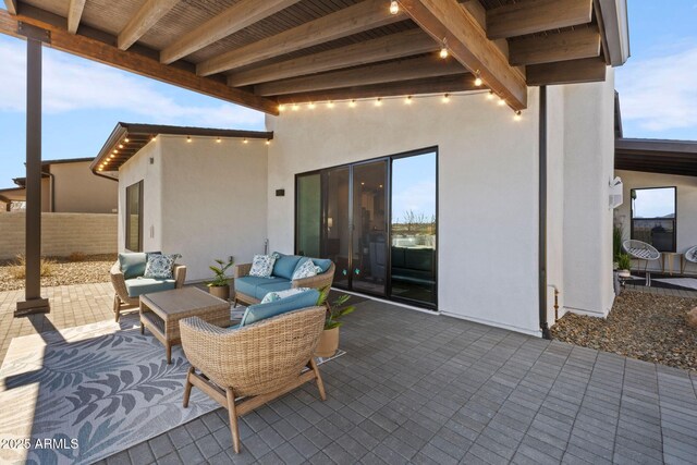 4947 N Mclaury Dr, Prescott Valley, AZ 86314 - view of patio / terrace featuring fence and an outdoor living space