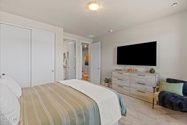 4947 N Mclaury Dr, Prescott Valley, AZ 86314 - bedroom featuring light carpet and a closet