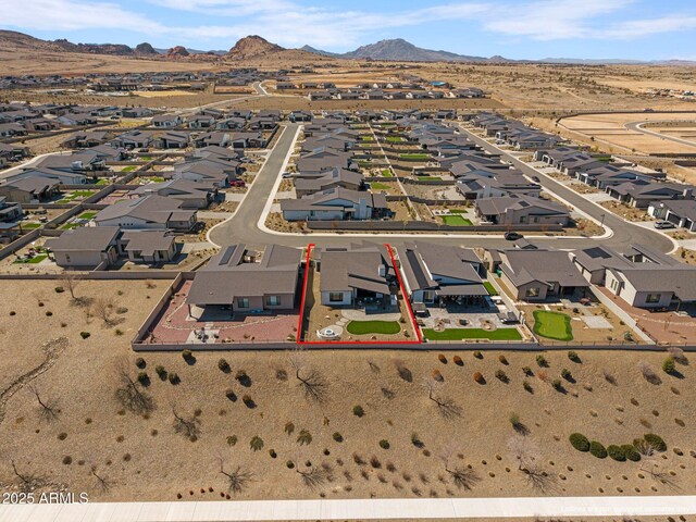 4947 N Mclaury Dr, Prescott Valley, AZ 86314 - drone / aerial view featuring a residential view, a mountain view, and a desert view