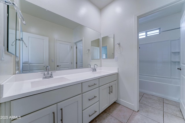 4927 S Tune, Mesa, AZ 85212 - bathroom with double vanity, tile patterned flooring, and bathtub / shower combination