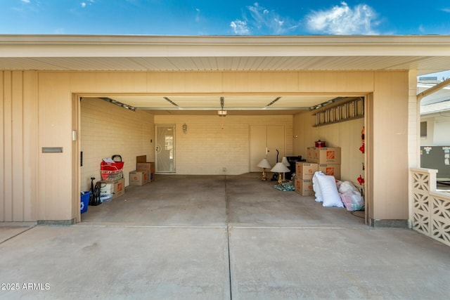 view of garage