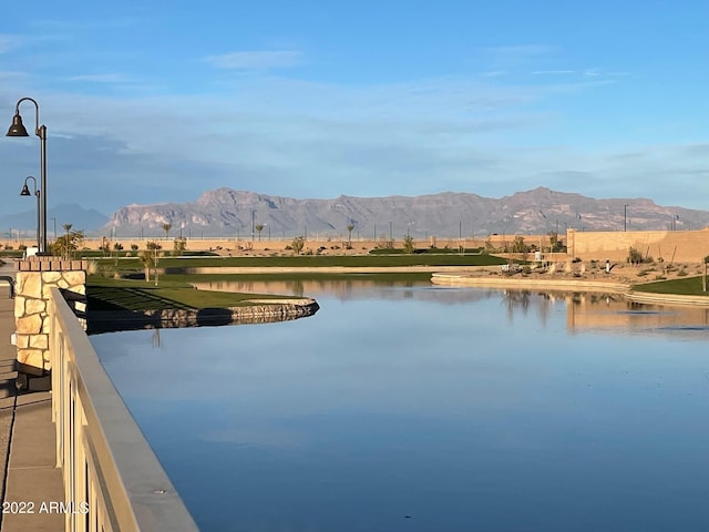 view of water feature with a mountain view