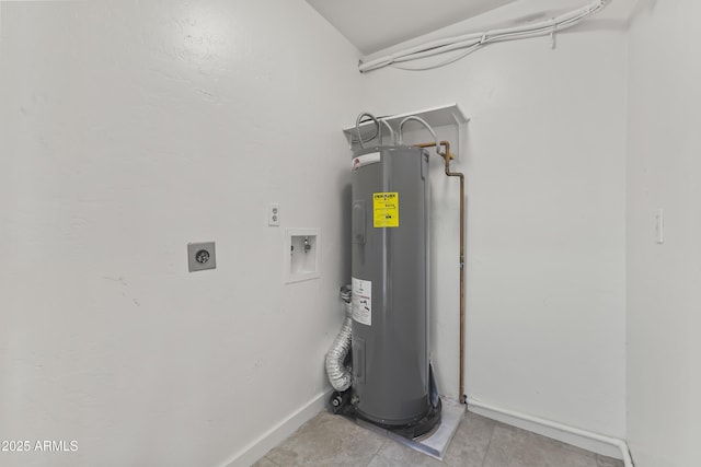 utility room with water heater