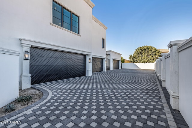 view of garage