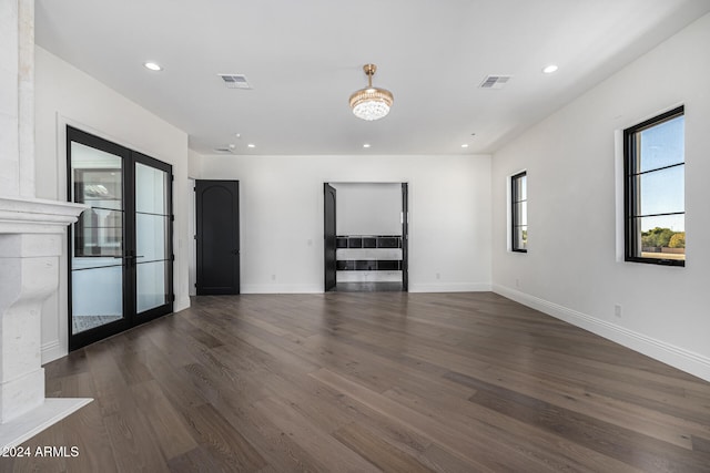 empty room featuring dark hardwood / wood-style floors