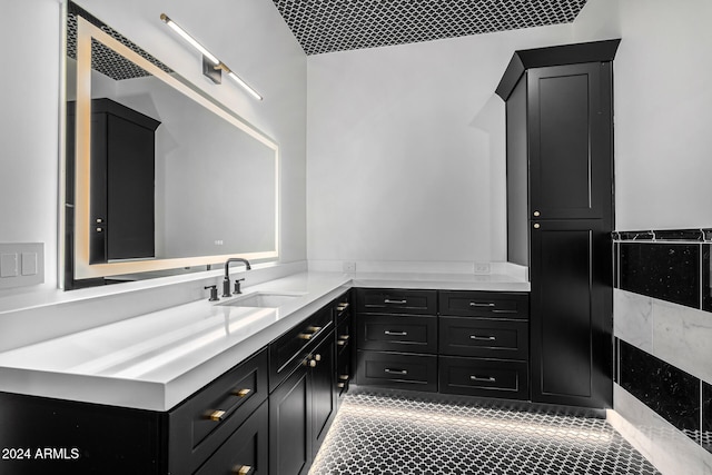 bathroom featuring vanity and tile patterned floors