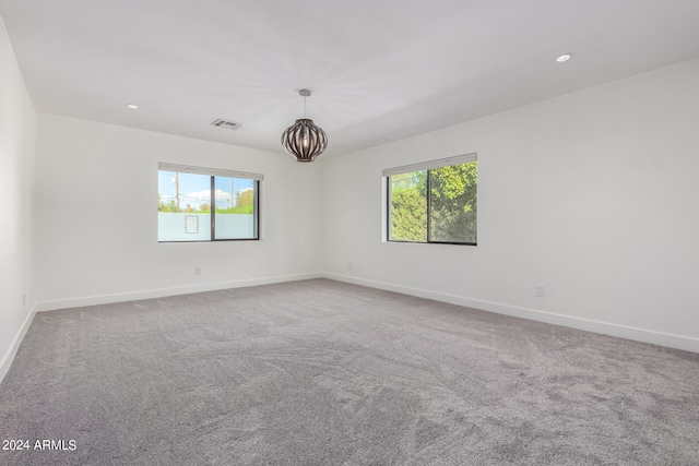 unfurnished room featuring plenty of natural light and carpet flooring