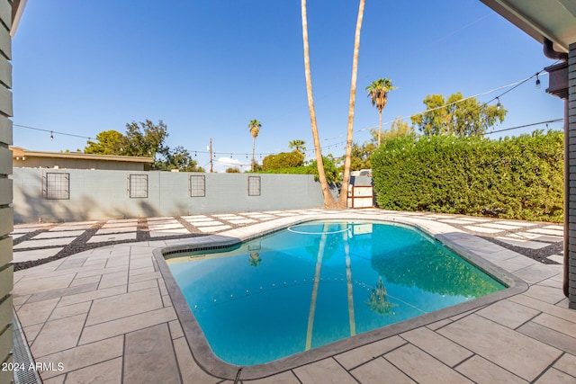 view of pool featuring a patio