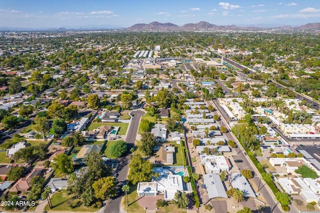 aerial view with a mountain view