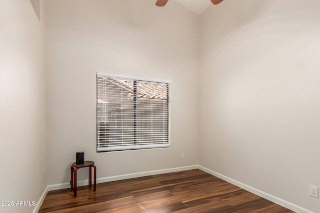 869 W Emerald Island Dr, Gilbert, AZ 85233 - unfurnished room featuring ceiling fan, dark wood-type flooring, and baseboards