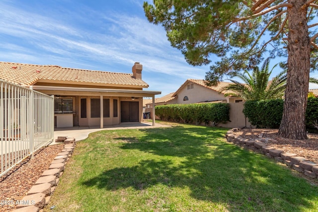869 W Emerald Island Dr, Gilbert, AZ 85233 - view of yard with ceiling fan and a patio area