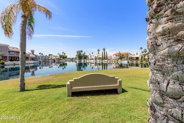 869 W Emerald Island Dr, Gilbert, AZ 85233 - view of community with a residential view, a water view, and a lawn