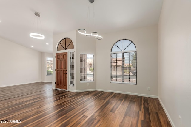 869 W Emerald Island Dr, Gilbert, AZ 85233 - entrance foyer with dark wood-type flooring, baseboards, and recessed lighting