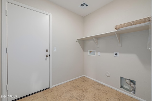 washroom featuring electric dryer hookup, hookup for a gas dryer, and hookup for a washing machine