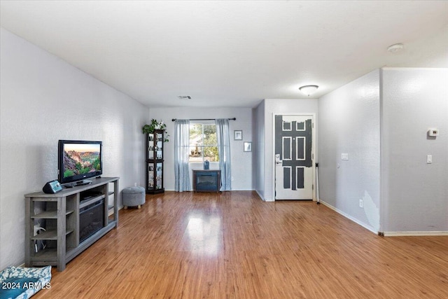 living room with wood-type flooring